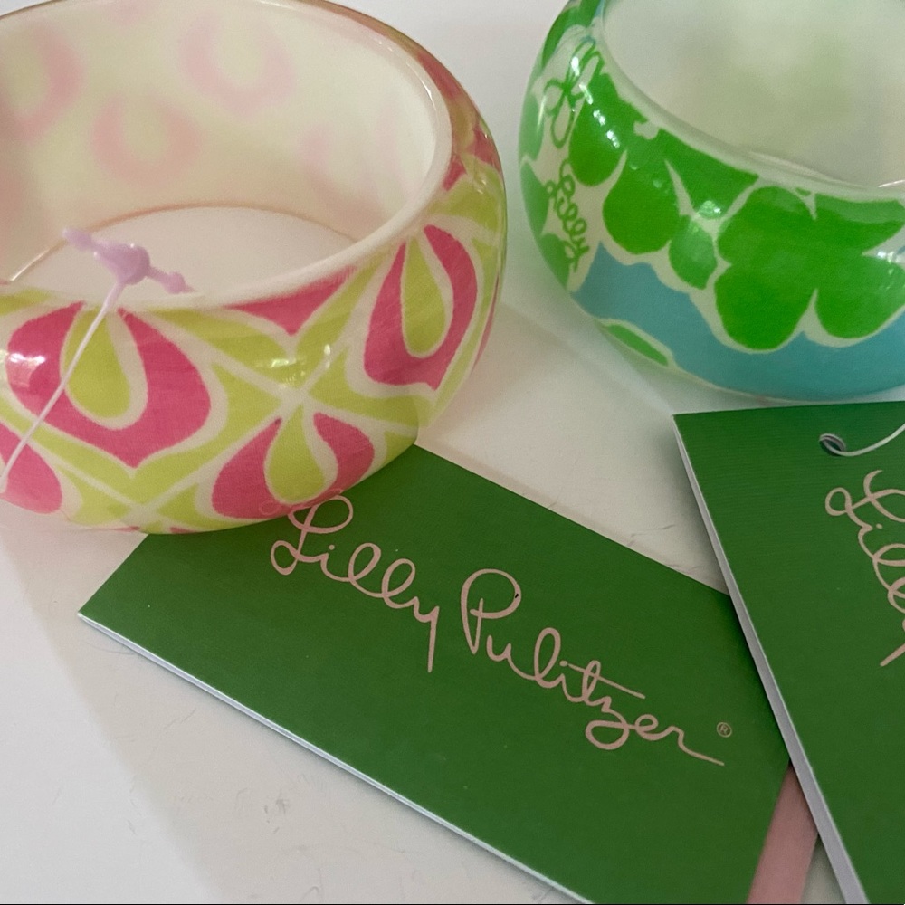 Two Designer Lilly Pulitzer Wrist and Shout Bracelets Set of 2 New with tags